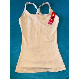 Spanx Tank Top Shapewear Built-In Bra Smoothing Beige Sleeveless Small‎